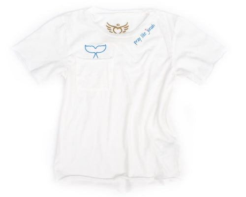 Toddler Organic short sleeve tee- embroidered with whale tail